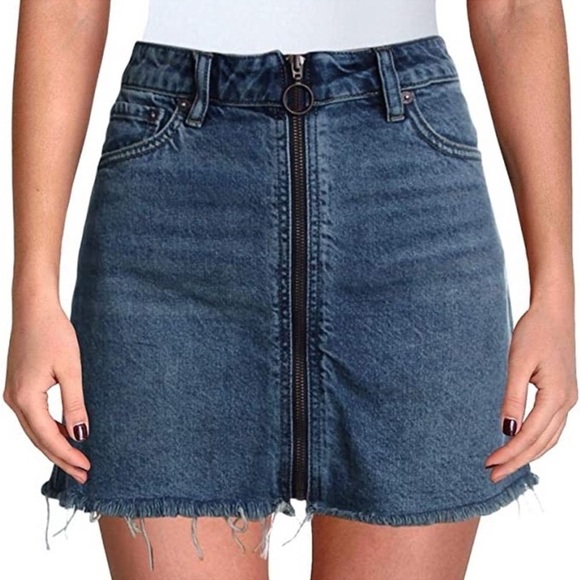 Free People We The Free High Waist Jean Skirt Size 27 - Picture 1 of 10